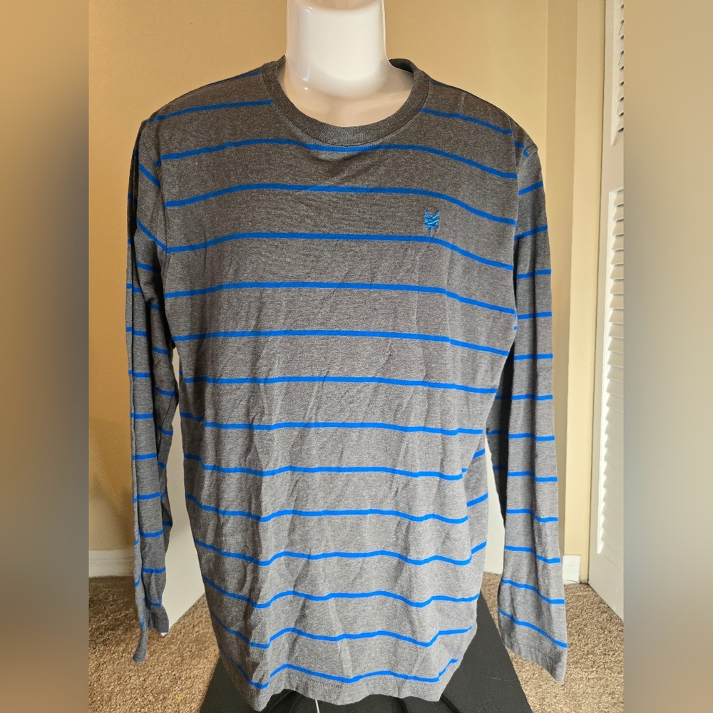 Vintage Zoo York Long Sleeve T Shirt Men Sz XL Blue/Gray Thermal Crew Neck Y2K
